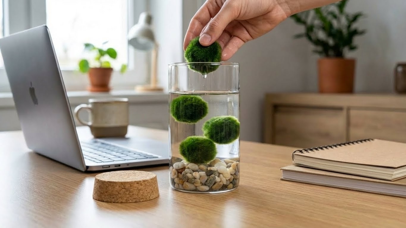 Marimo ball Glass aquarium